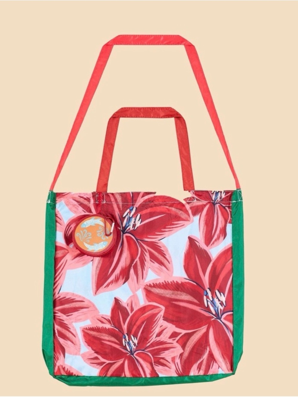 BNWT. FARM Rio Pisces Orange & Pink Koi Reusable bag with Pouch - Picture 4 of 5
